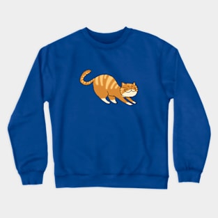 stretching ginger cat Crewneck Sweatshirt